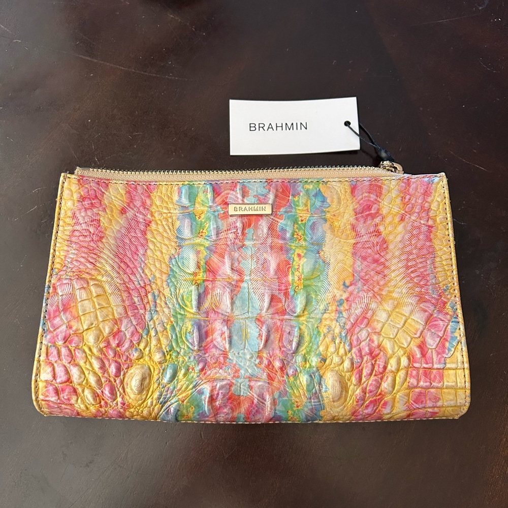 Authentic NWT Multi Color Brahamin clutch bag